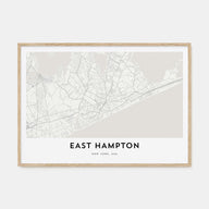 East Hampton Map Landscape Poster