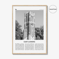 East Lansing Print Black and White, East Lansing Wall Art, East Lansing Poster, East Lansing Photo, East Lansing Wall Décor, Michigan, USA