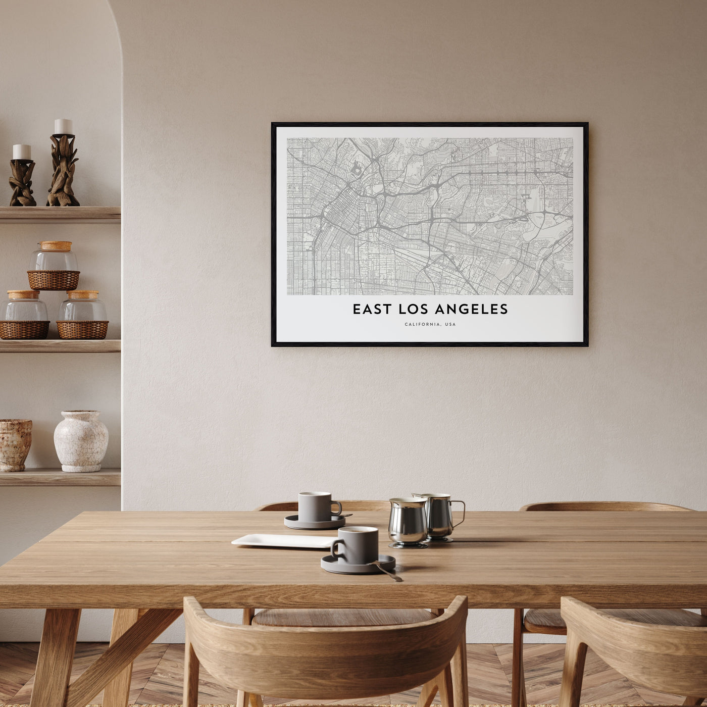 East Los Angeles Map Landscape Poster