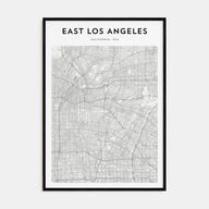 East Los Angeles Map Portrait Poster