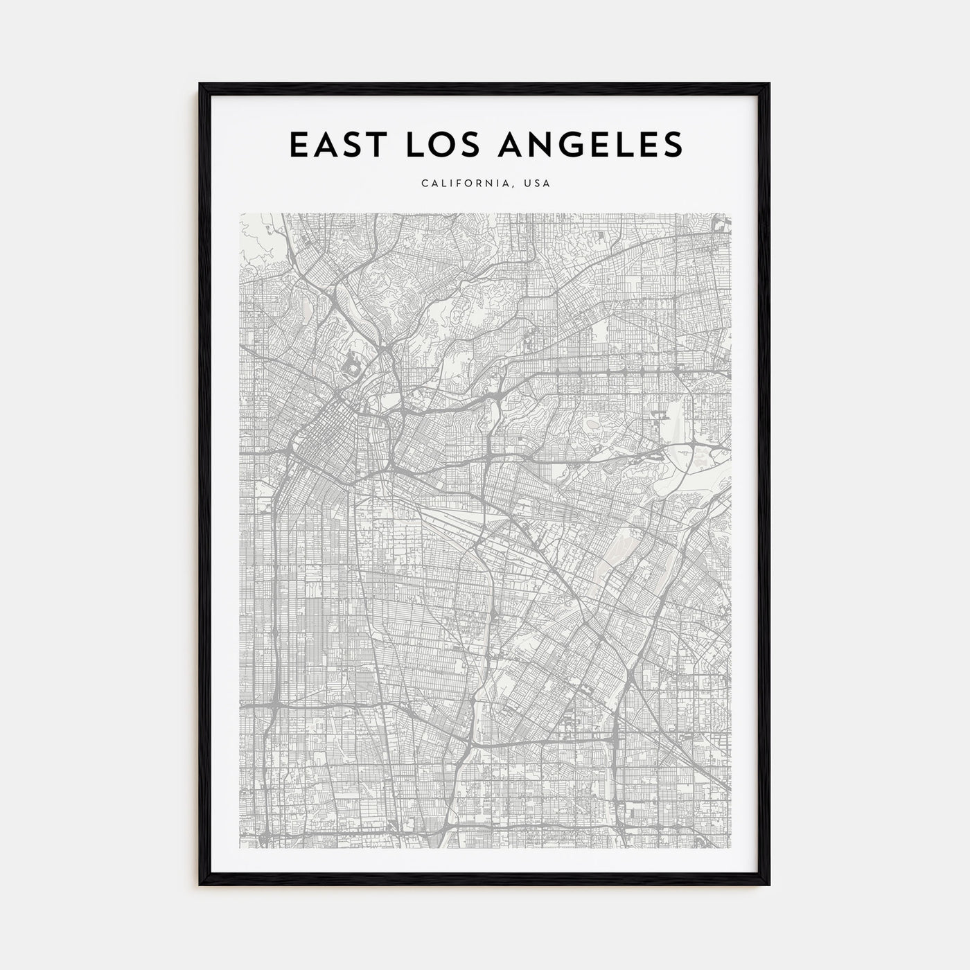 East Los Angeles Map Portrait Poster