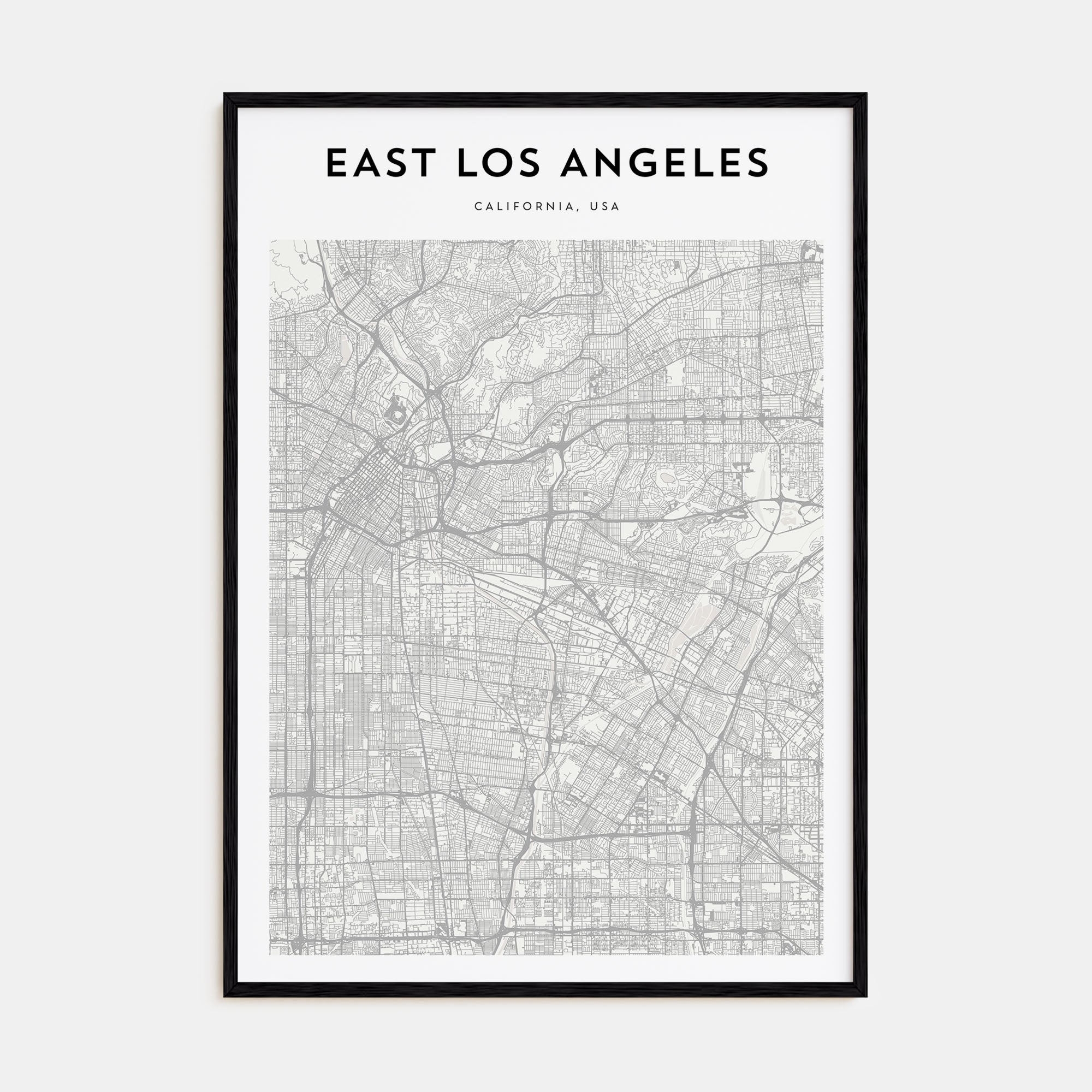 East Los Angeles Map Portrait Poster