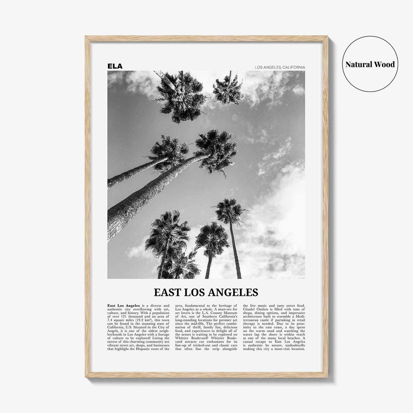 East Los Angeles Print Black and White, East Los Angeles Wall Art, East Los Angeles Poster, East Los Angeles Photo, California, USA