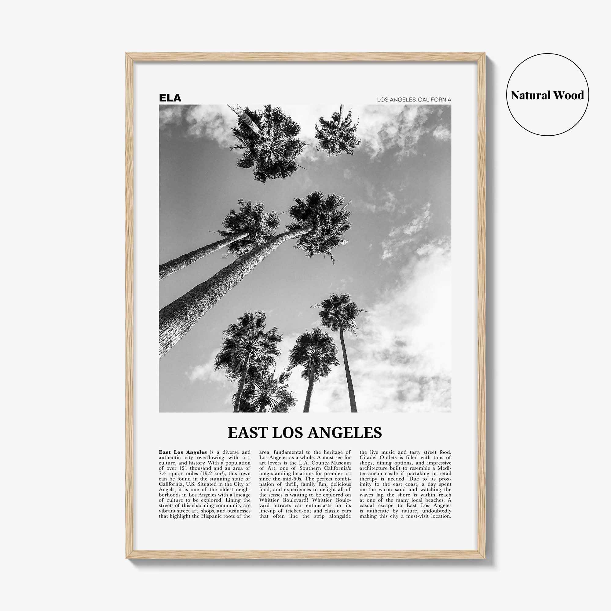 East Los Angeles Print Black and White, East Los Angeles Wall Art, East Los Angeles Poster, East Los Angeles Photo, California, USA