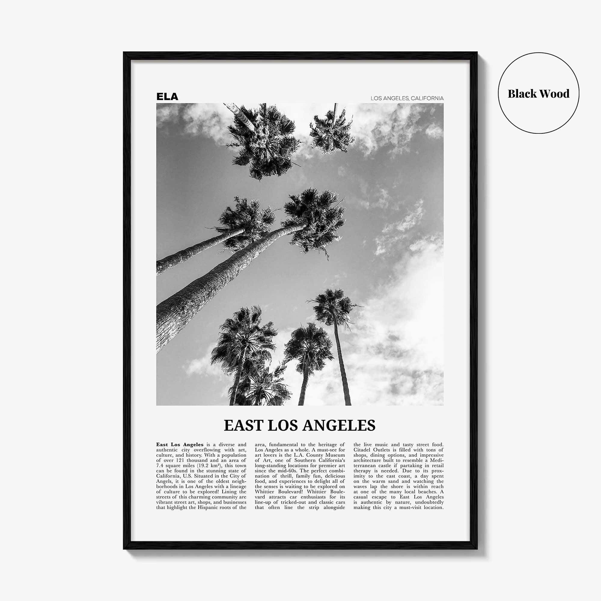East Los Angeles Print Black and White, East Los Angeles Wall Art, East Los Angeles Poster, East Los Angeles Photo, California, USA