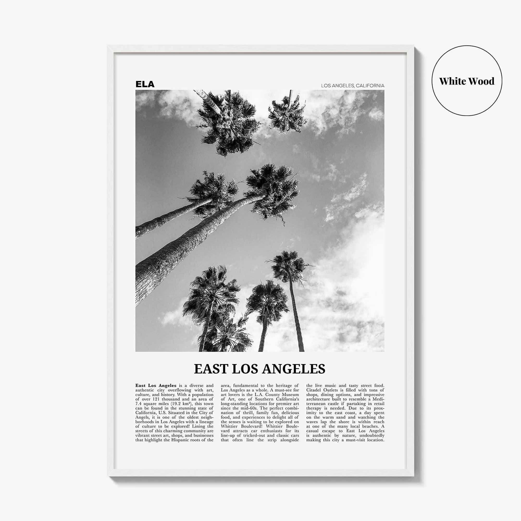 East Los Angeles Print Black and White, East Los Angeles Wall Art, East Los Angeles Poster, East Los Angeles Photo, California, USA