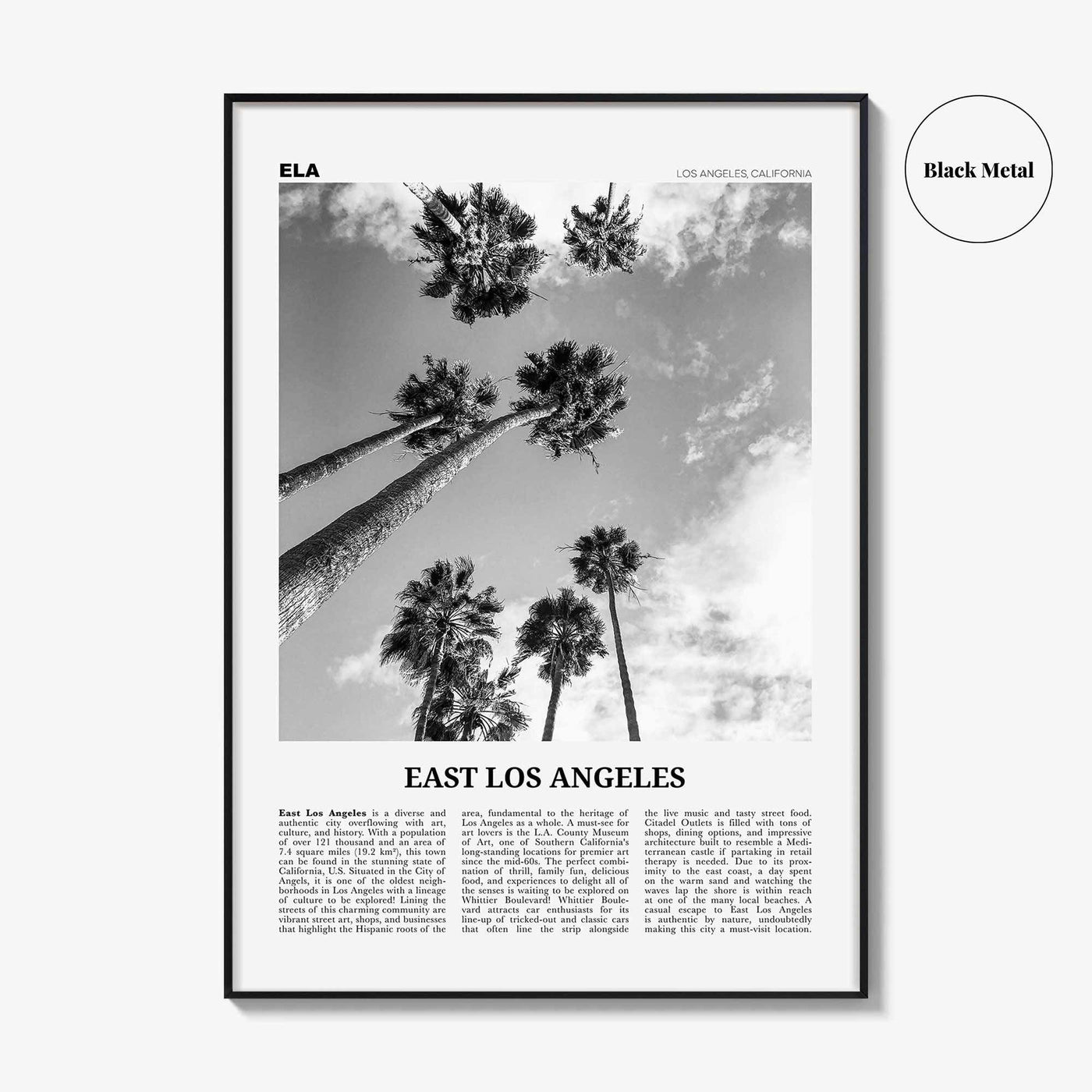 East Los Angeles Print Black and White, East Los Angeles Wall Art, East Los Angeles Poster, East Los Angeles Photo, California, USA