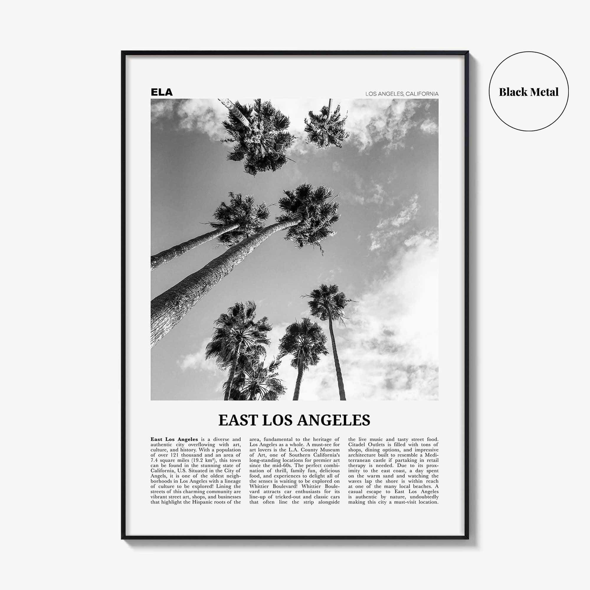 East Los Angeles Print Black and White, East Los Angeles Wall Art, East Los Angeles Poster, East Los Angeles Photo, California, USA