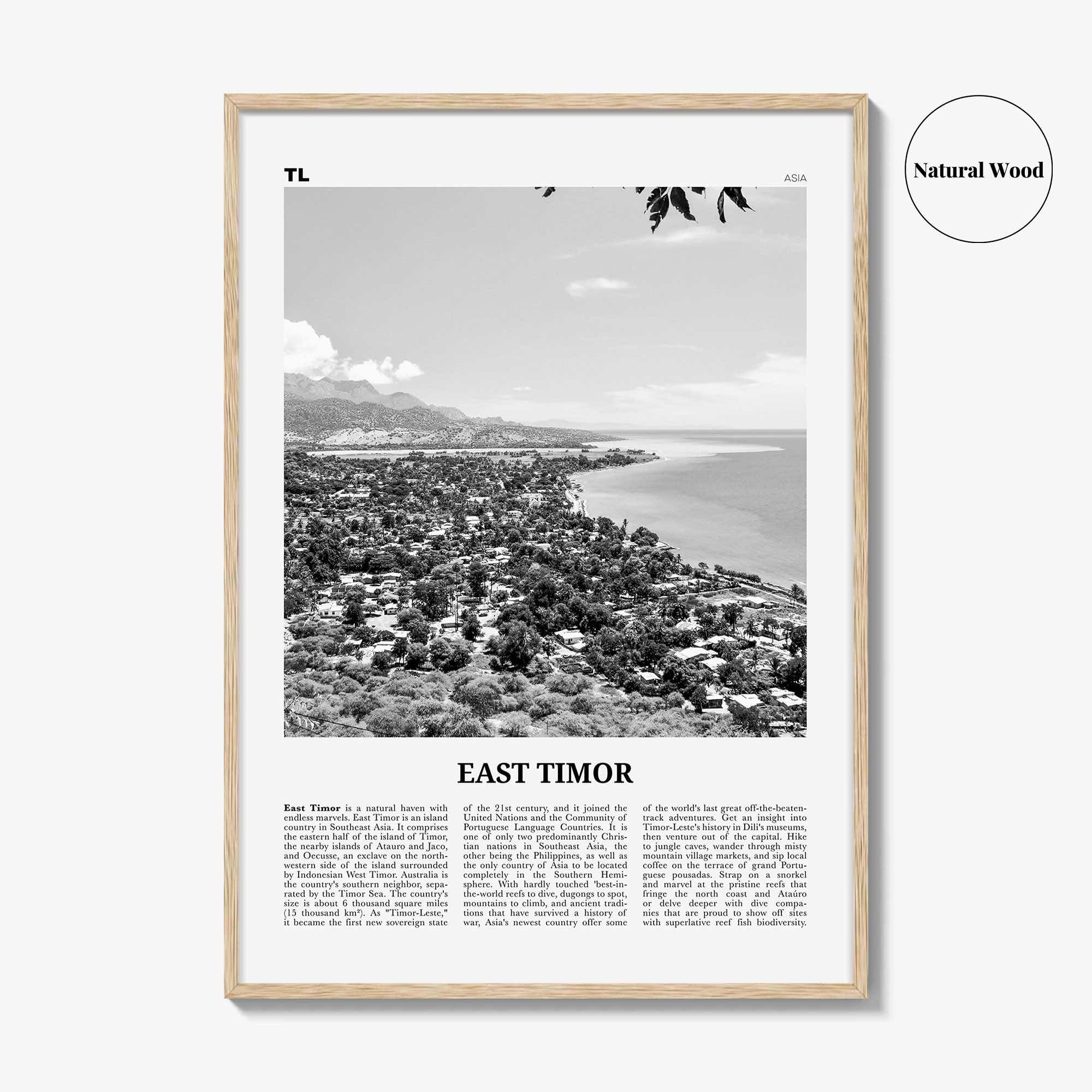 East Timor Print Black and White, East Timor Wall Art, East Timor Poster, East Timor Photo, East Timor Wall Decor, Dili, Timor-Leste, Asia