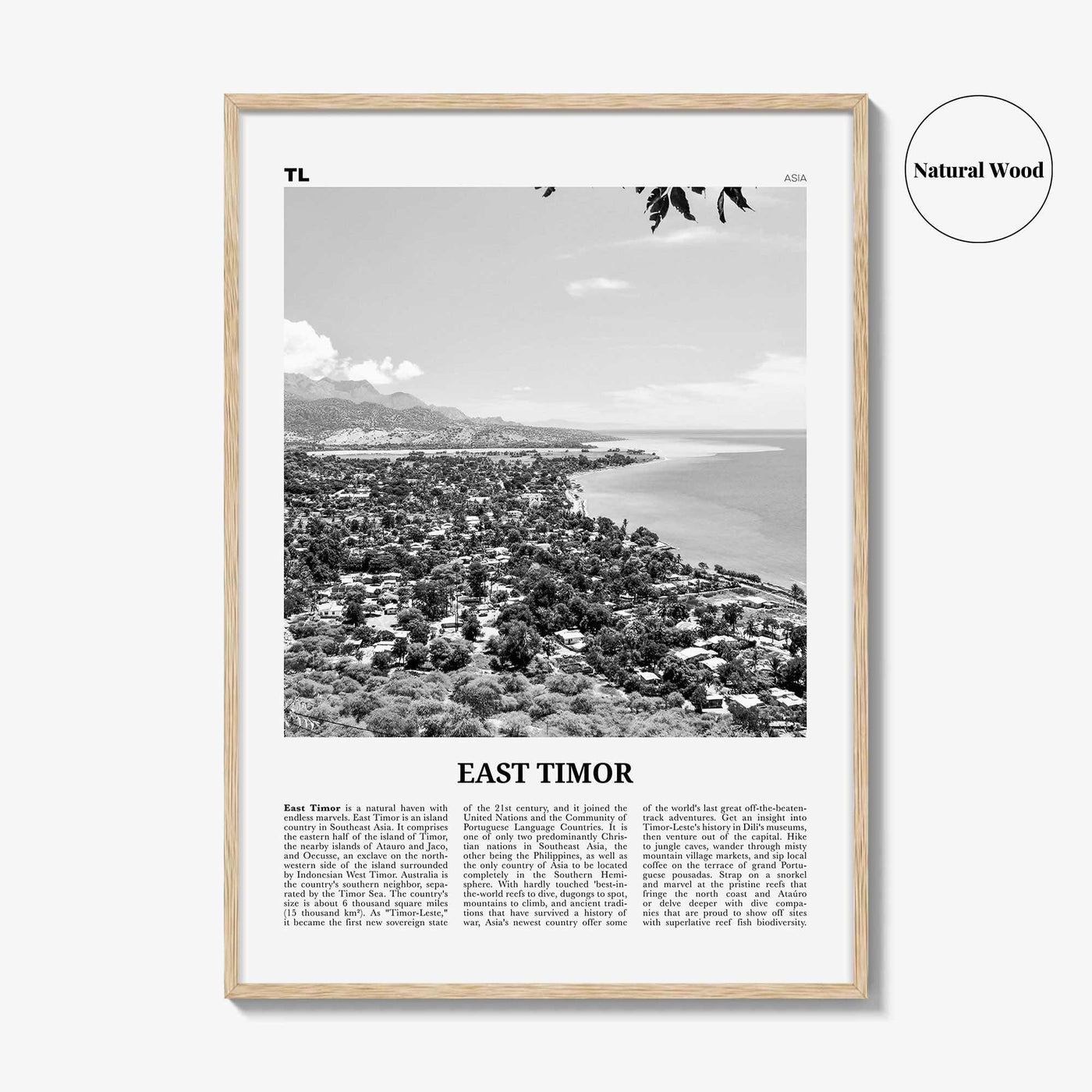 East Timor Print Black and White, East Timor Wall Art, East Timor Poster, East Timor Photo, East Timor Wall Decor, Dili, Timor-Leste, Asia
