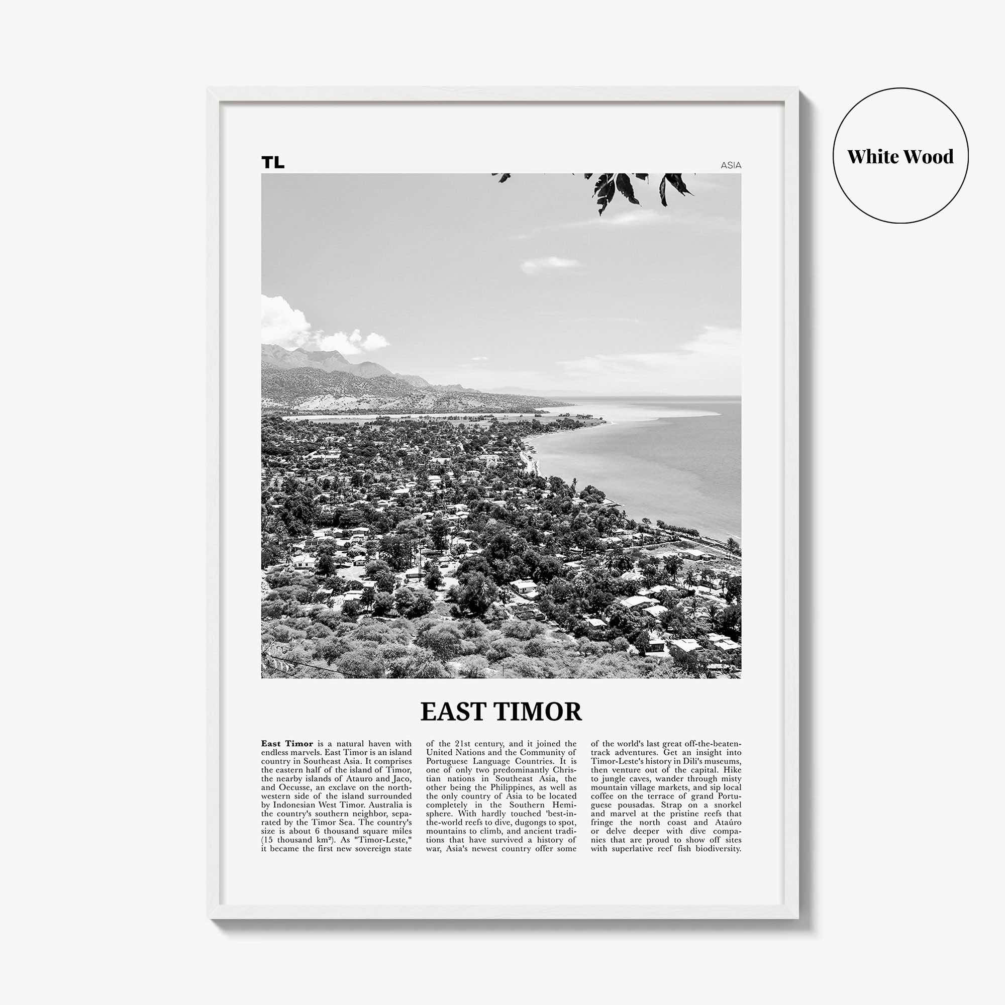 East Timor Print Black and White, East Timor Wall Art, East Timor Poster, East Timor Photo, East Timor Wall Decor, Dili, Timor-Leste, Asia