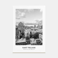 East Village, New York Portrait B&W Poster