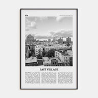 East Village, New York Travel B&W Poster