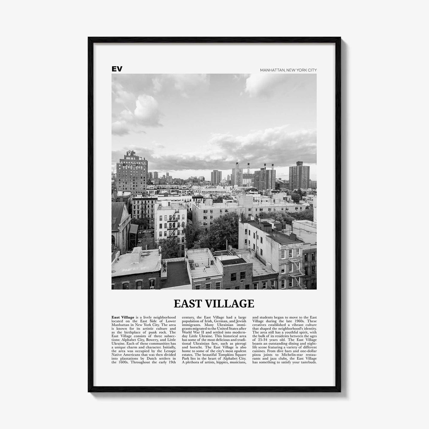 East Village Print Black and White New York, East Village Art, East Village Poster, East Village Photo, USA, United States, North America