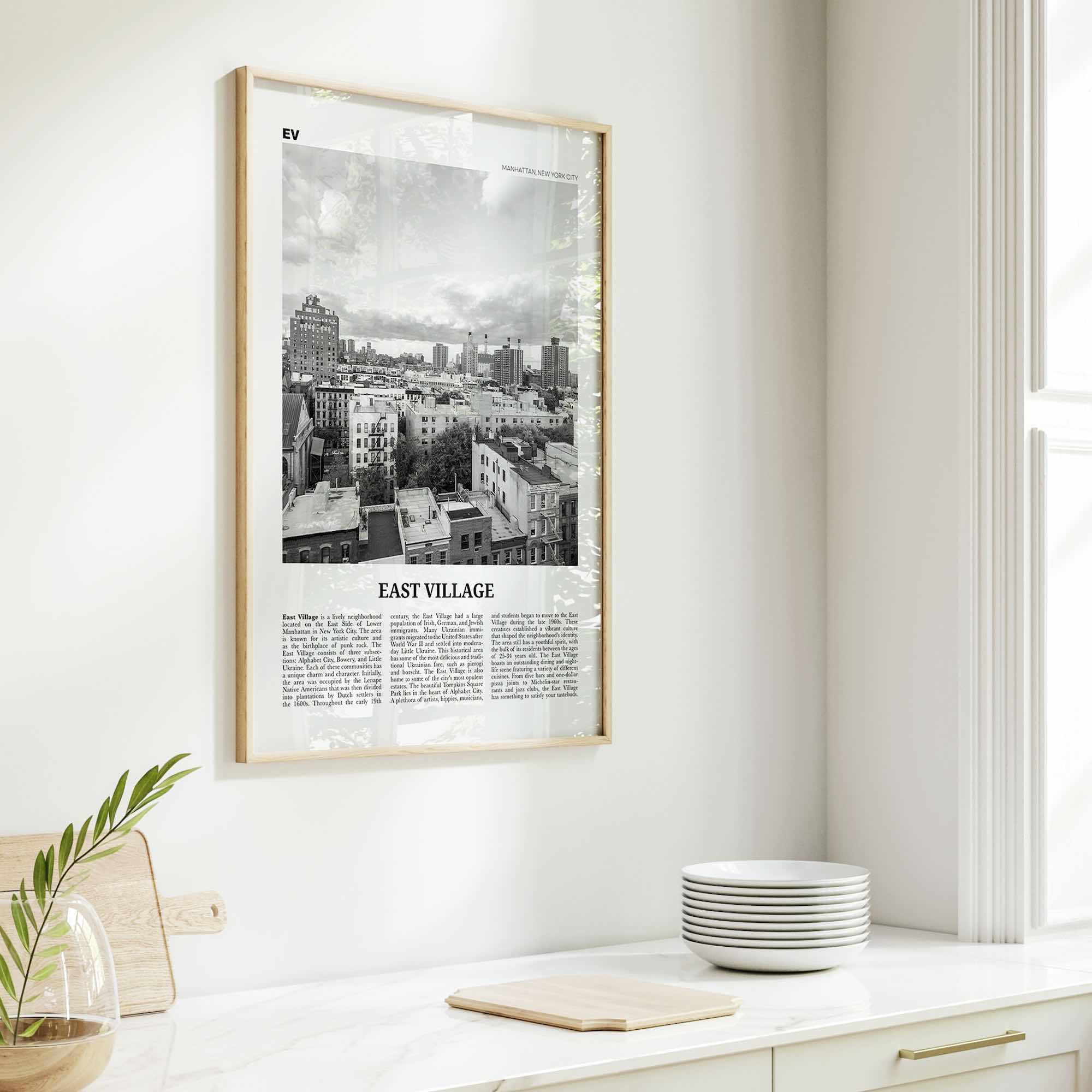 East Village Print Black and White New York, East Village Art, East Village Poster, East Village Photo, USA, United States, North America