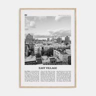 East Village, New York Travel B&W Poster