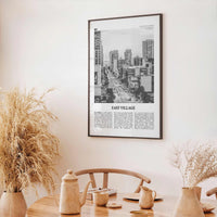 East Village Print Black and White San Diego, East Village Wall Art, East Village Poster, California, USA, United States, North America