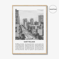East Village Print Black and White San Diego, East Village Wall Art, East Village Poster, California, USA, United States, North America