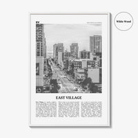 East Village Print Black and White San Diego, East Village Wall Art, East Village Poster, California, USA, United States, North America