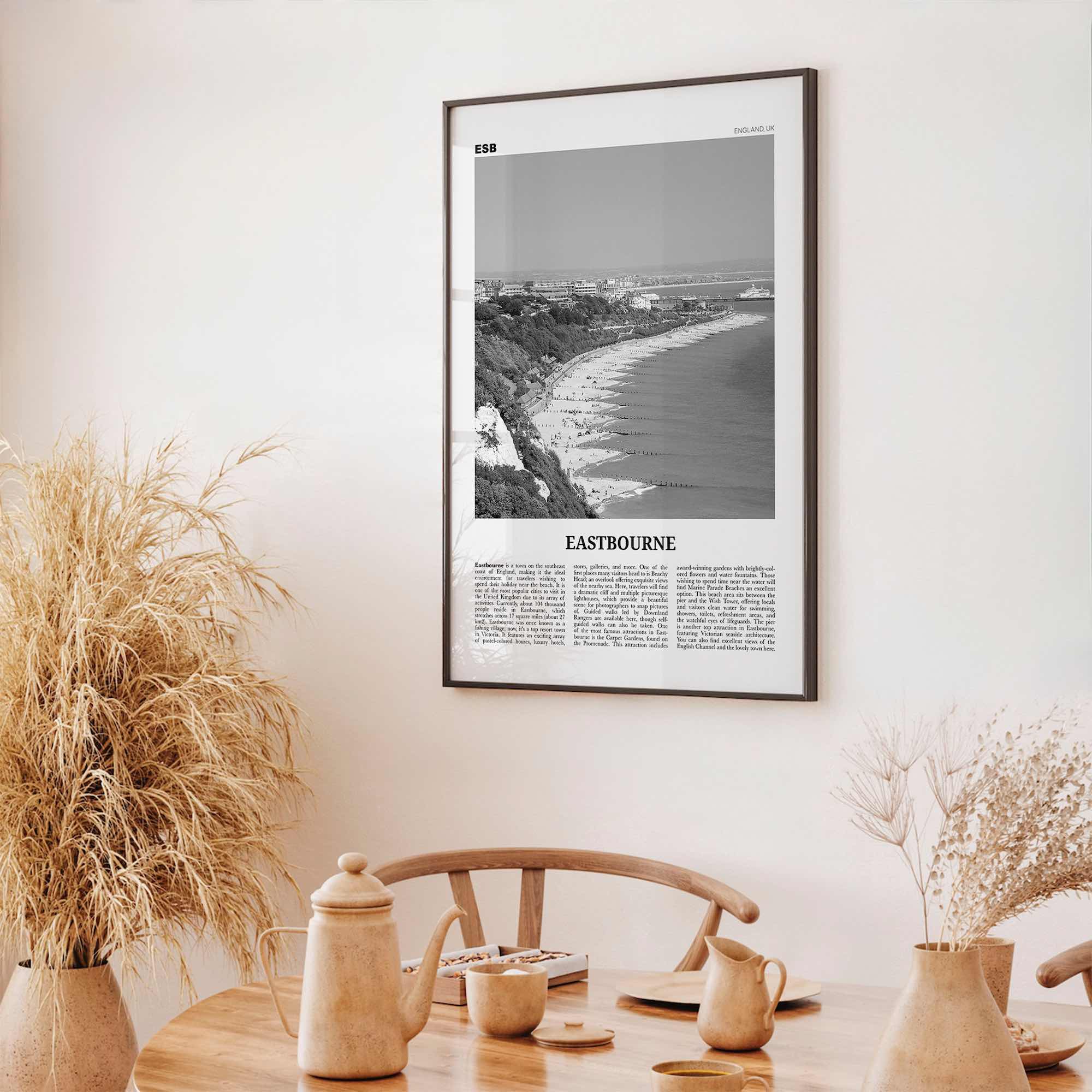 Eastbourne Print Black and White, Eastbourne Wall Art, Eastbourne Poster, Eastbourne Photo, Eastbourne Wall Décor, Eastbourne Map,