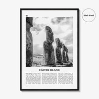 Easter Island Print Black and White, Easter Island Wall Art, Easter Island Poster, Easter Island Photo, Easter Island Wall Décor, Chile