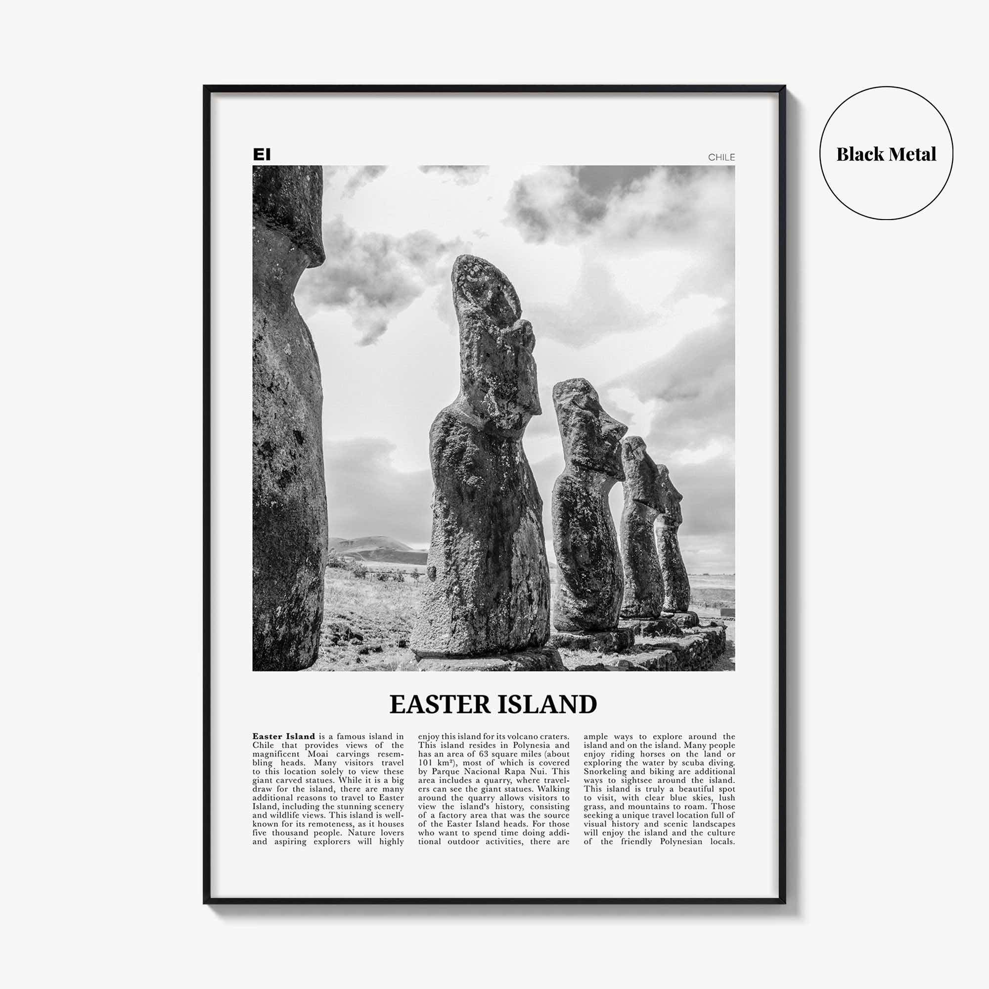 Easter Island Print Black and White, Easter Island Wall Art, Easter Island Poster, Easter Island Photo, Easter Island Wall Décor, Chile