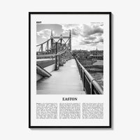 Easton Print Black and White, Easton Wall Art, Easton Poster, Easton Photo, Easton Wall Décor, Easton Map, Pennsylvania, USA