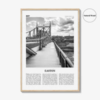 Easton Print Black and White, Easton Wall Art, Easton Poster, Easton Photo, Easton Wall Décor, Easton Map, Pennsylvania, USA