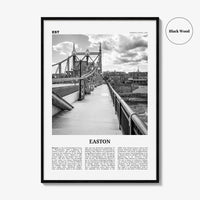 Easton Print Black and White, Easton Wall Art, Easton Poster, Easton Photo, Easton Wall Décor, Easton Map, Pennsylvania, USA