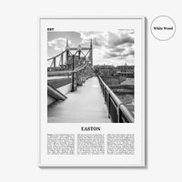 Easton Print Black and White, Easton Wall Art, Easton Poster, Easton Photo, Easton Wall Décor, Easton Map, Pennsylvania, USA