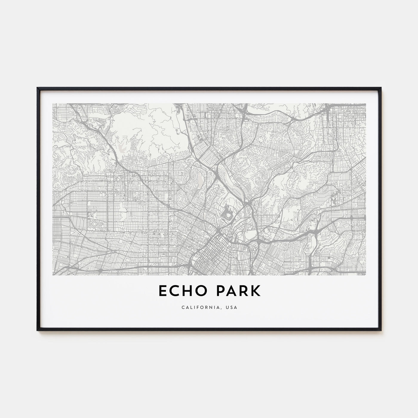 Echo Park Map Landscape Poster
