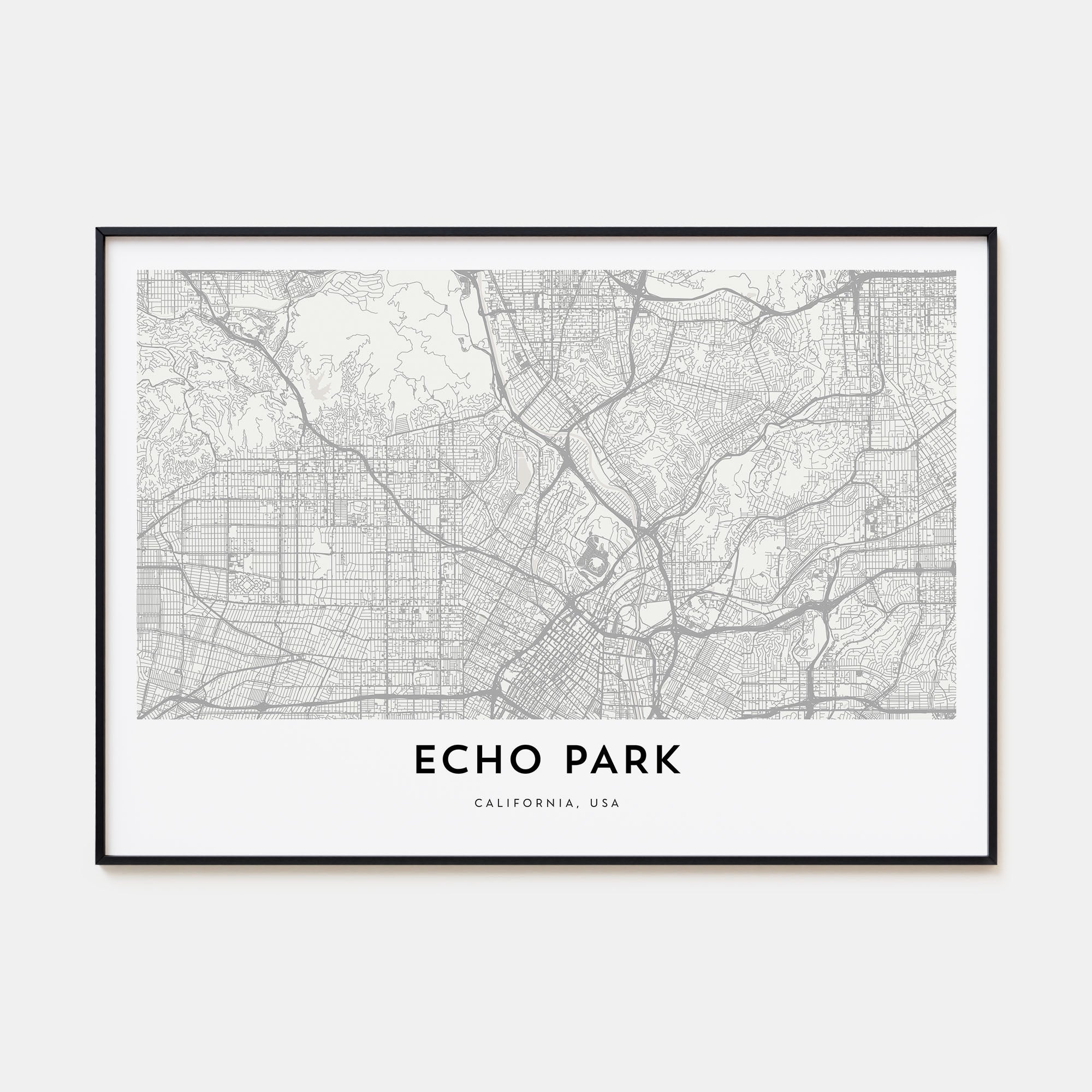 Echo Park Map Landscape Poster