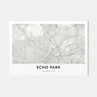 Echo Park Map Landscape Poster