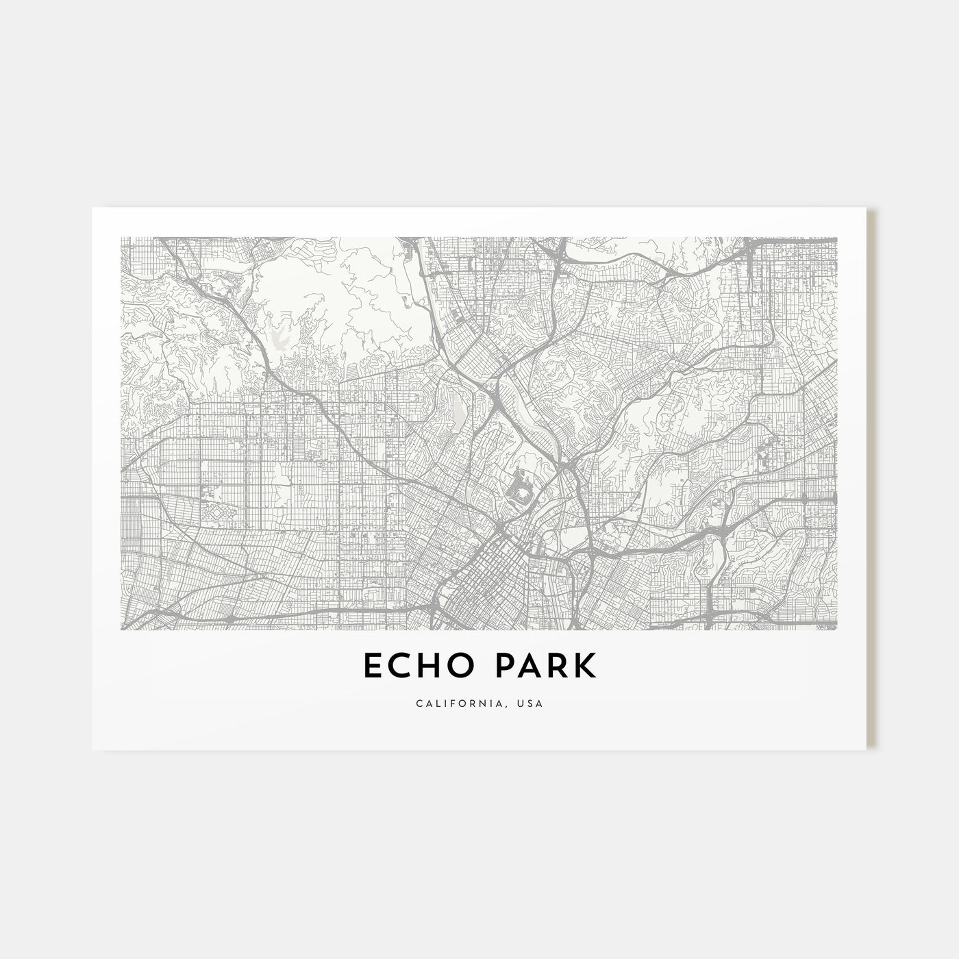Echo Park Map Landscape Poster
