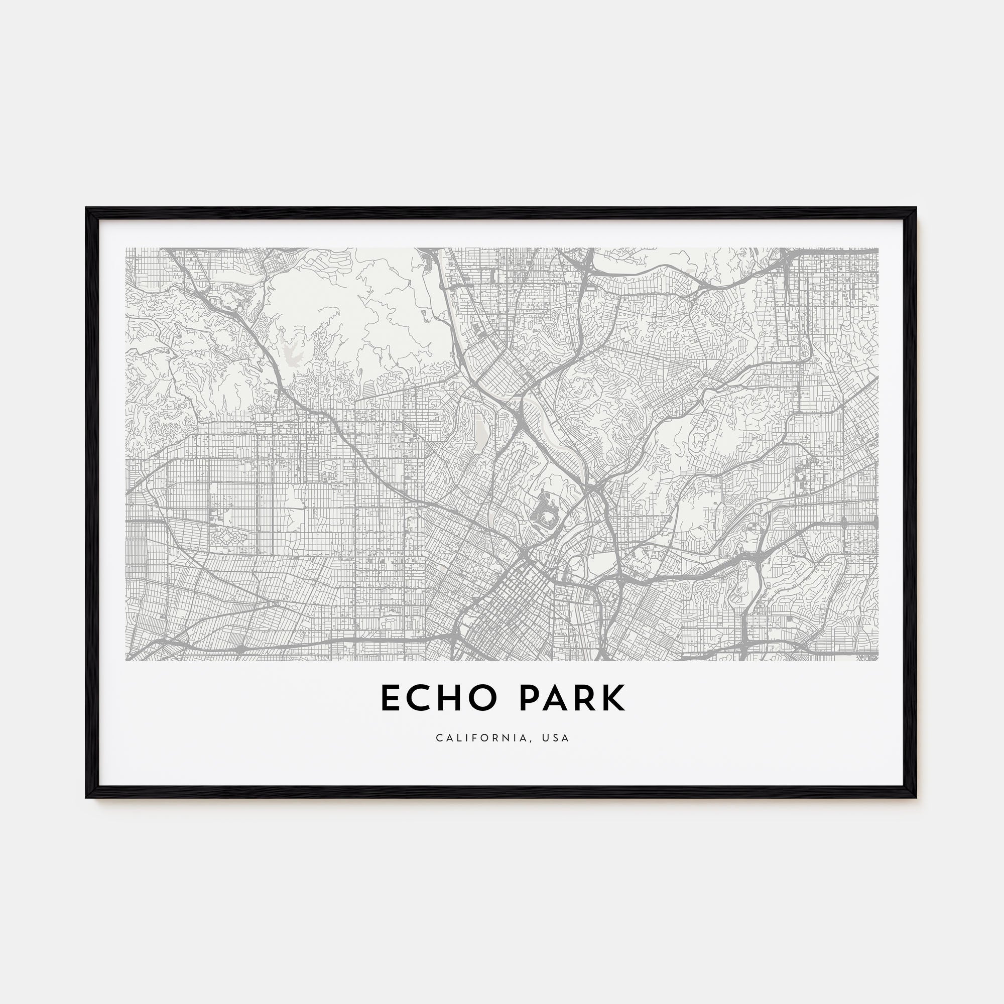 Echo Park Map Landscape Poster