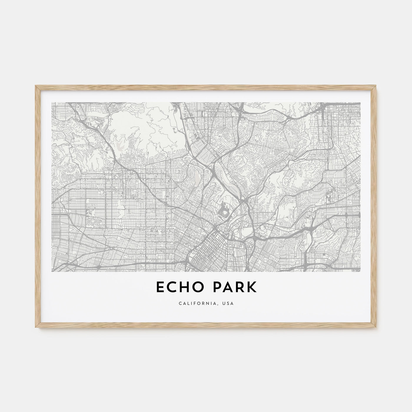 Echo Park Map Landscape Poster