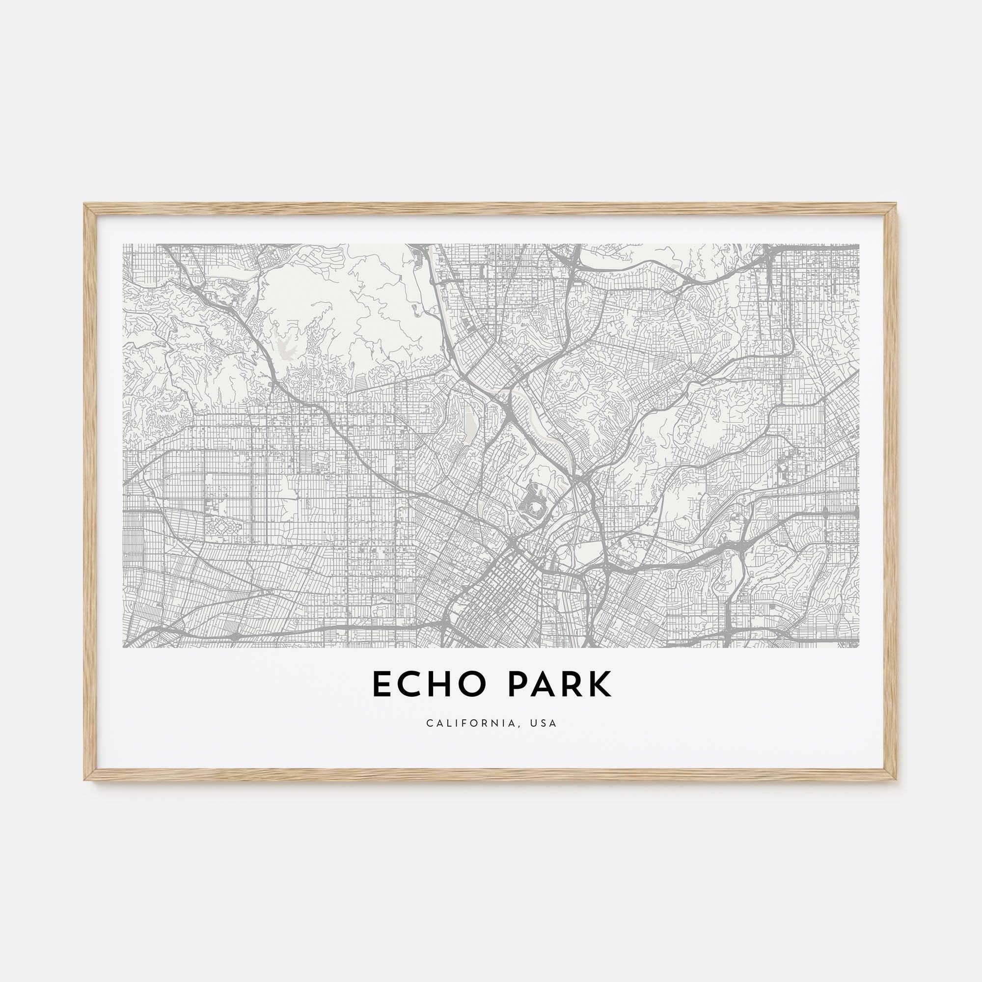 Echo Park Map Landscape Poster