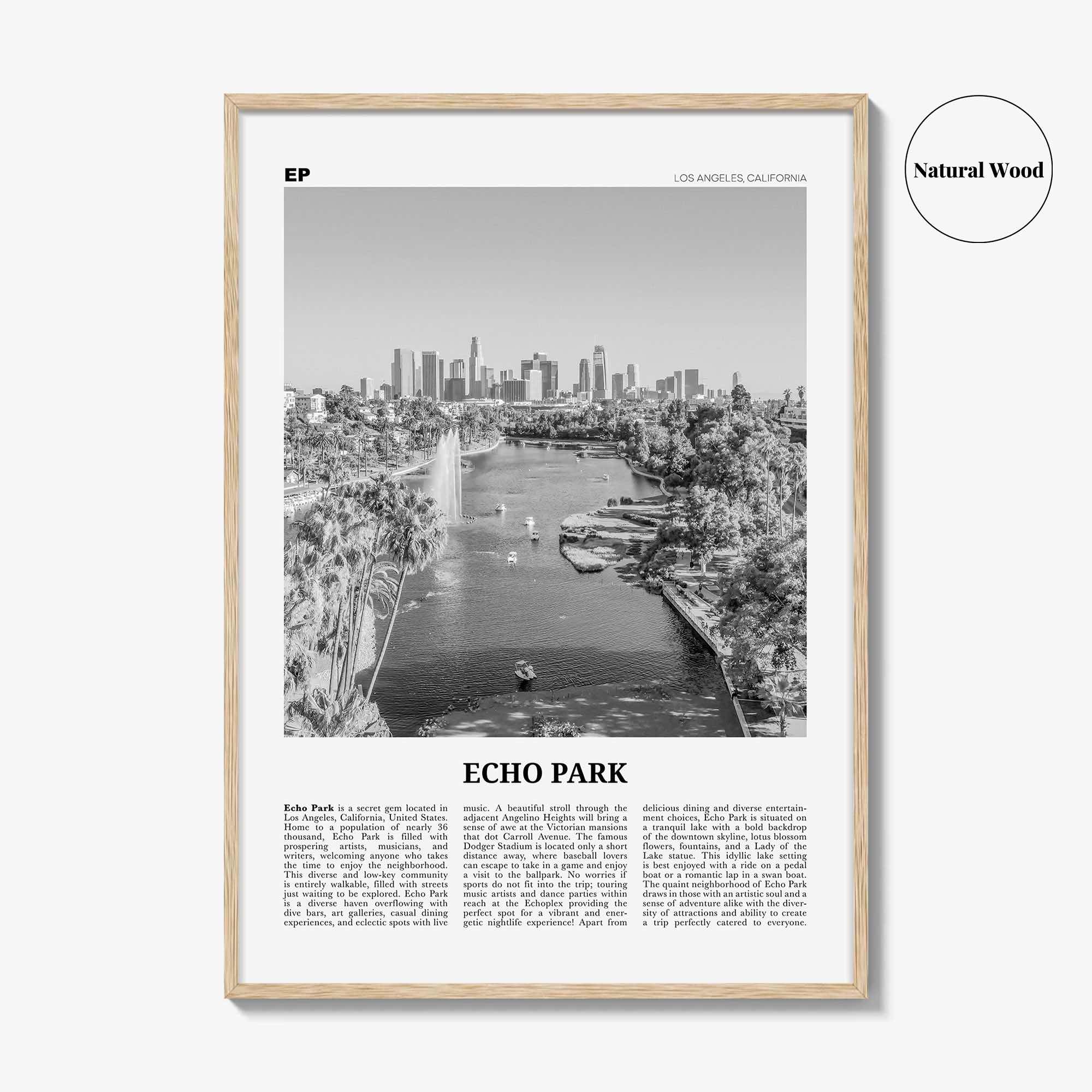 Echo Park Print Black and White No 1, Echo Park Wall Art, Echo Park Poster, Echo Park Photo, Echo Park Wall Décor, Los Angeles, California