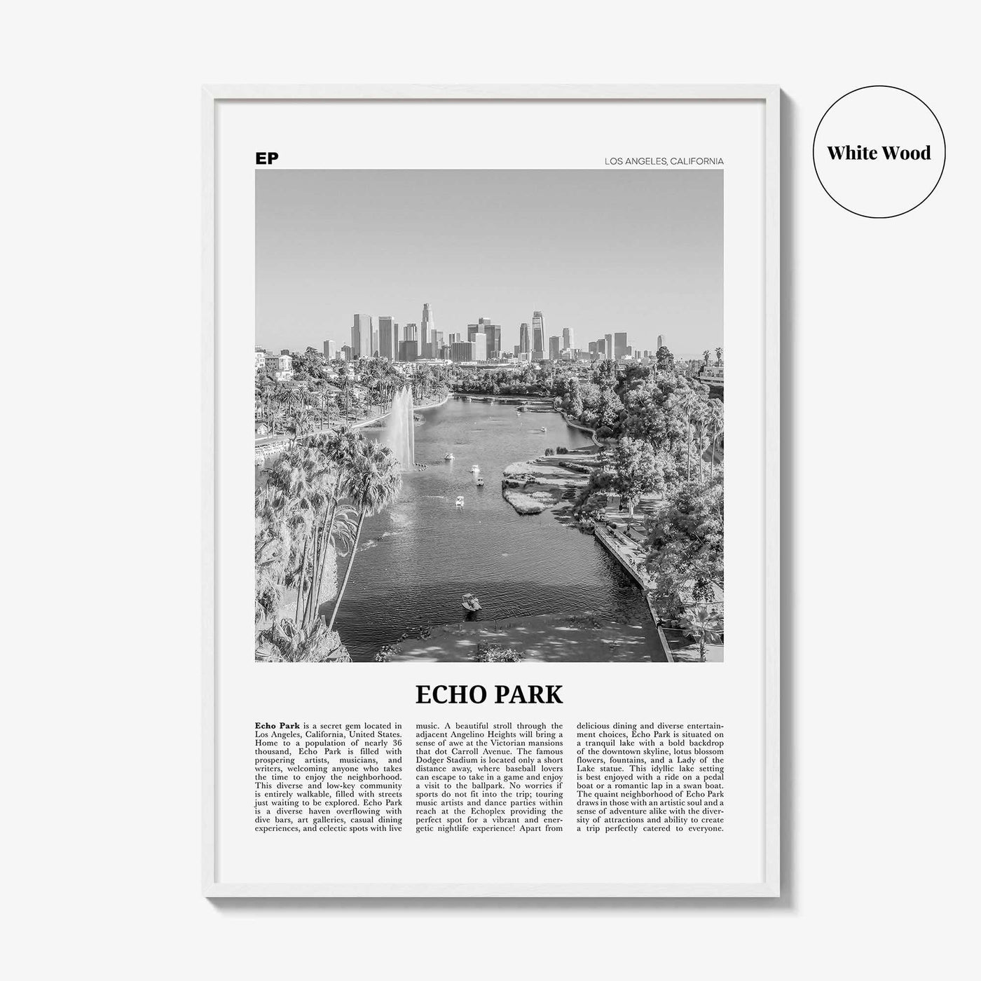 Echo Park Print Black and White No 1, Echo Park Wall Art, Echo Park Poster, Echo Park Photo, Echo Park Wall Décor, Los Angeles, California