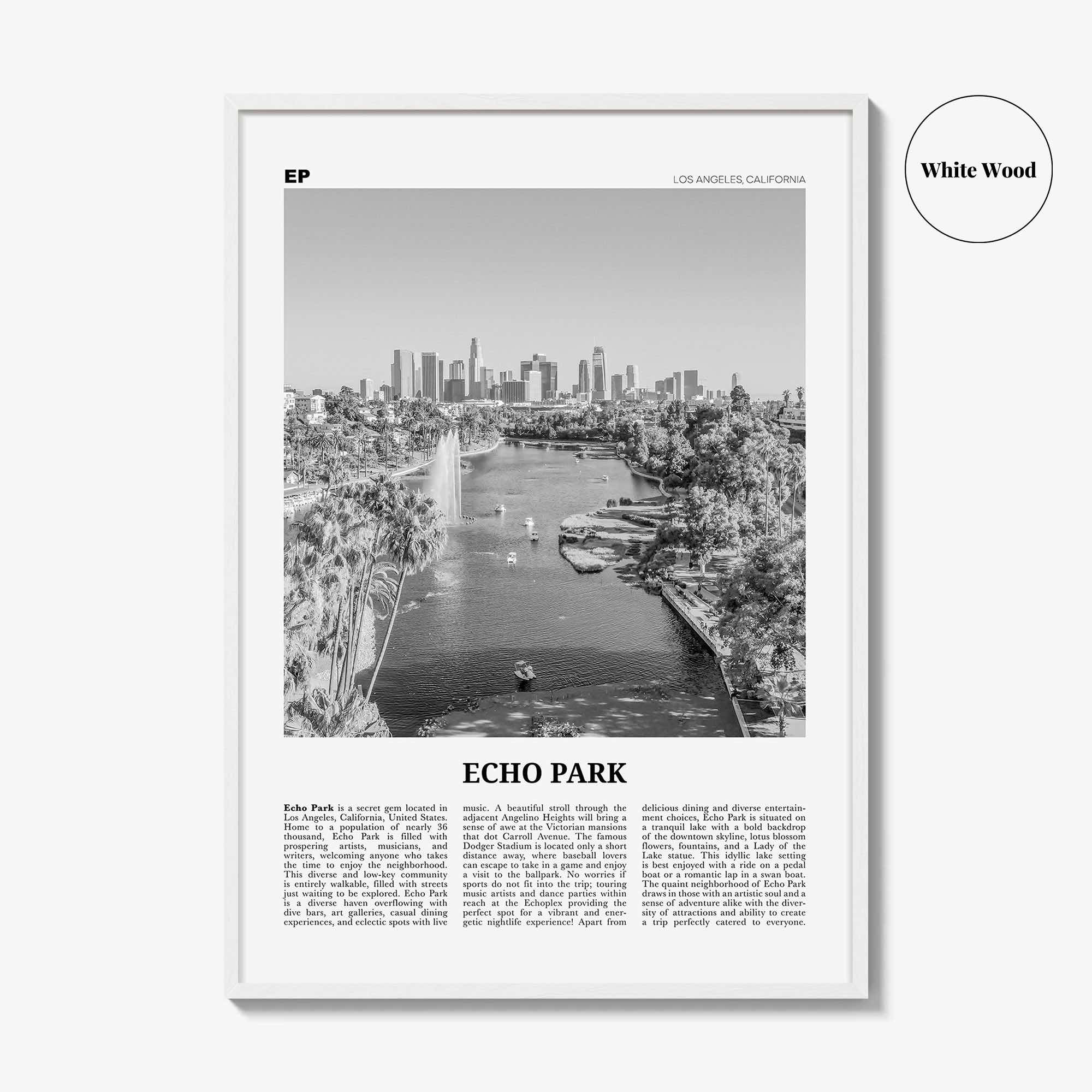 Echo Park Print Black and White No 1, Echo Park Wall Art, Echo Park Poster, Echo Park Photo, Echo Park Wall Décor, Los Angeles, California
