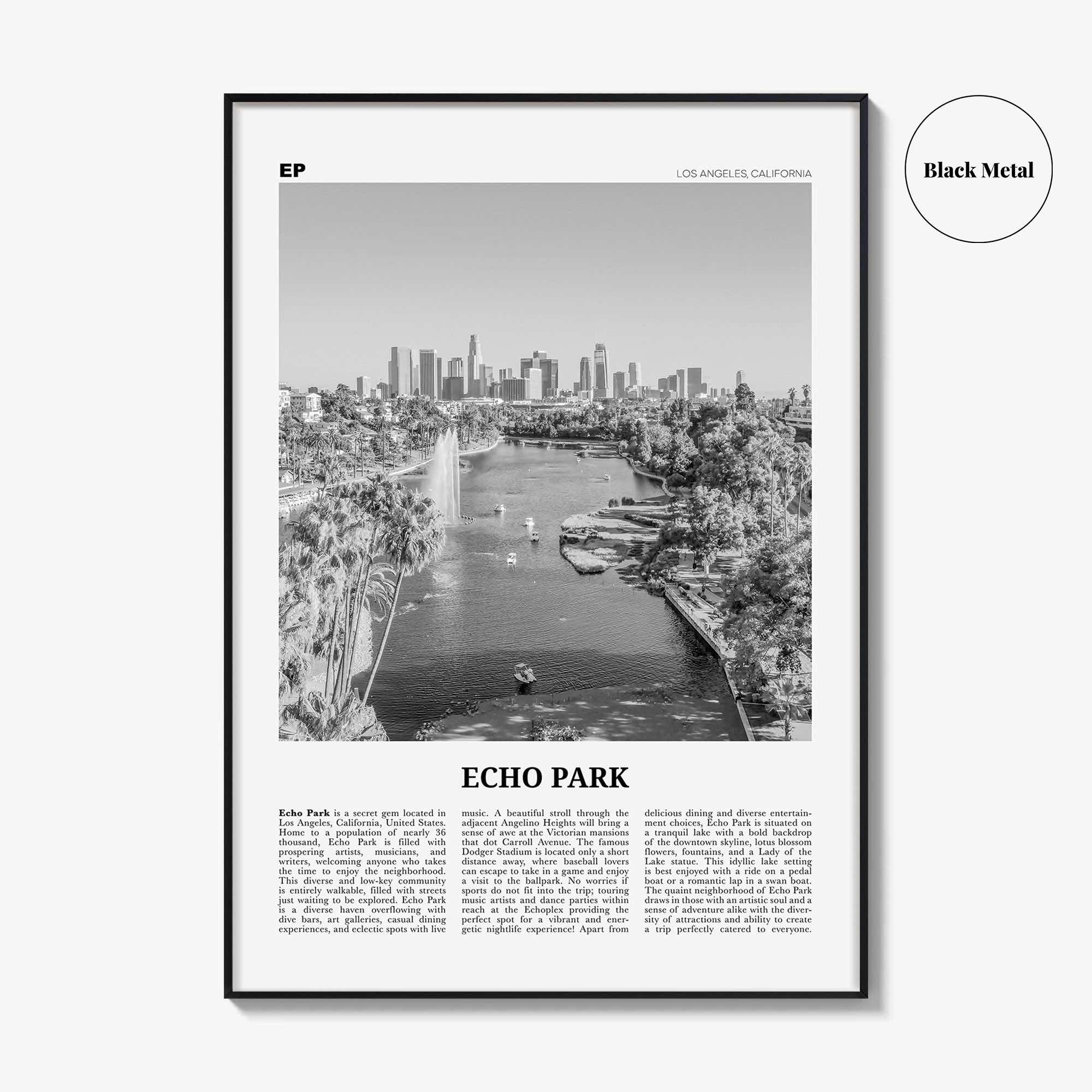 Echo Park Print Black and White No 1, Echo Park Wall Art, Echo Park Poster, Echo Park Photo, Echo Park Wall Décor, Los Angeles, California