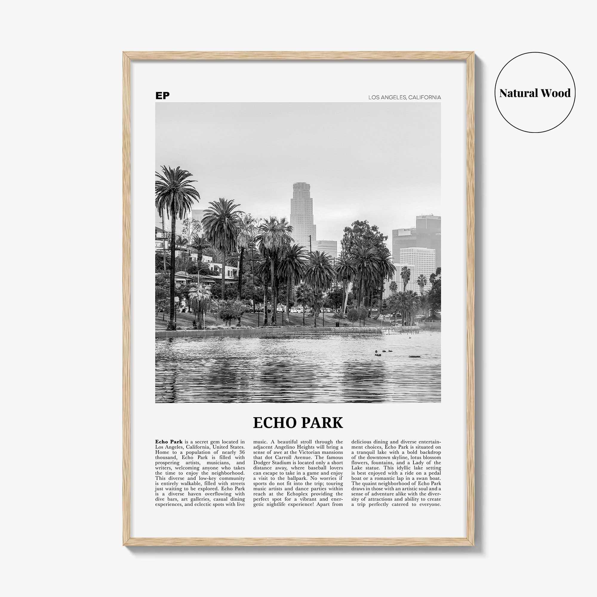 Echo Park Print Black and White No 2, Echo Park Wall Art, Echo Park Poster, Echo Park Photo, Echo Park Décor, Los Angeles, California