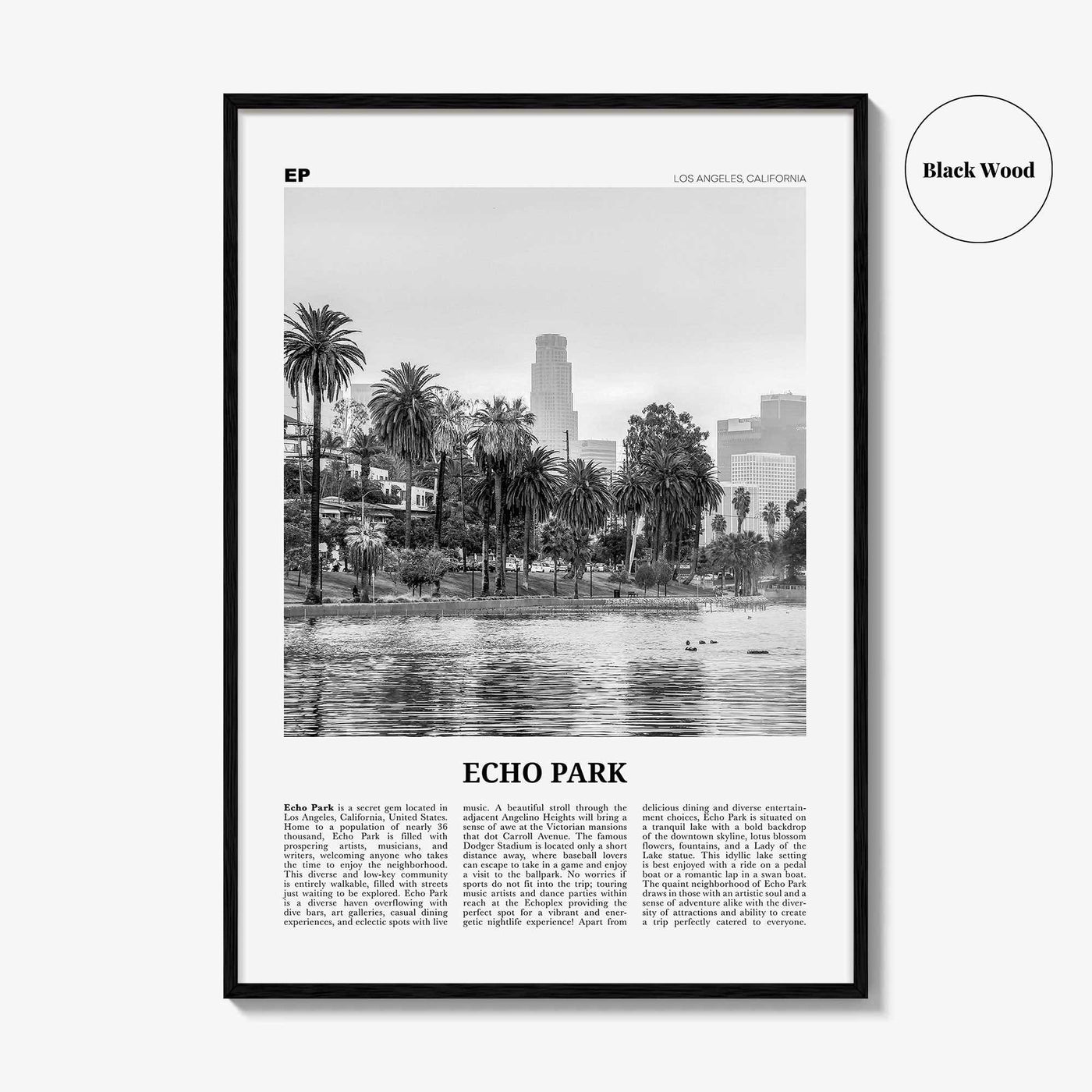 Echo Park Print Black and White No 2, Echo Park Wall Art, Echo Park Poster, Echo Park Photo, Echo Park Décor, Los Angeles, California