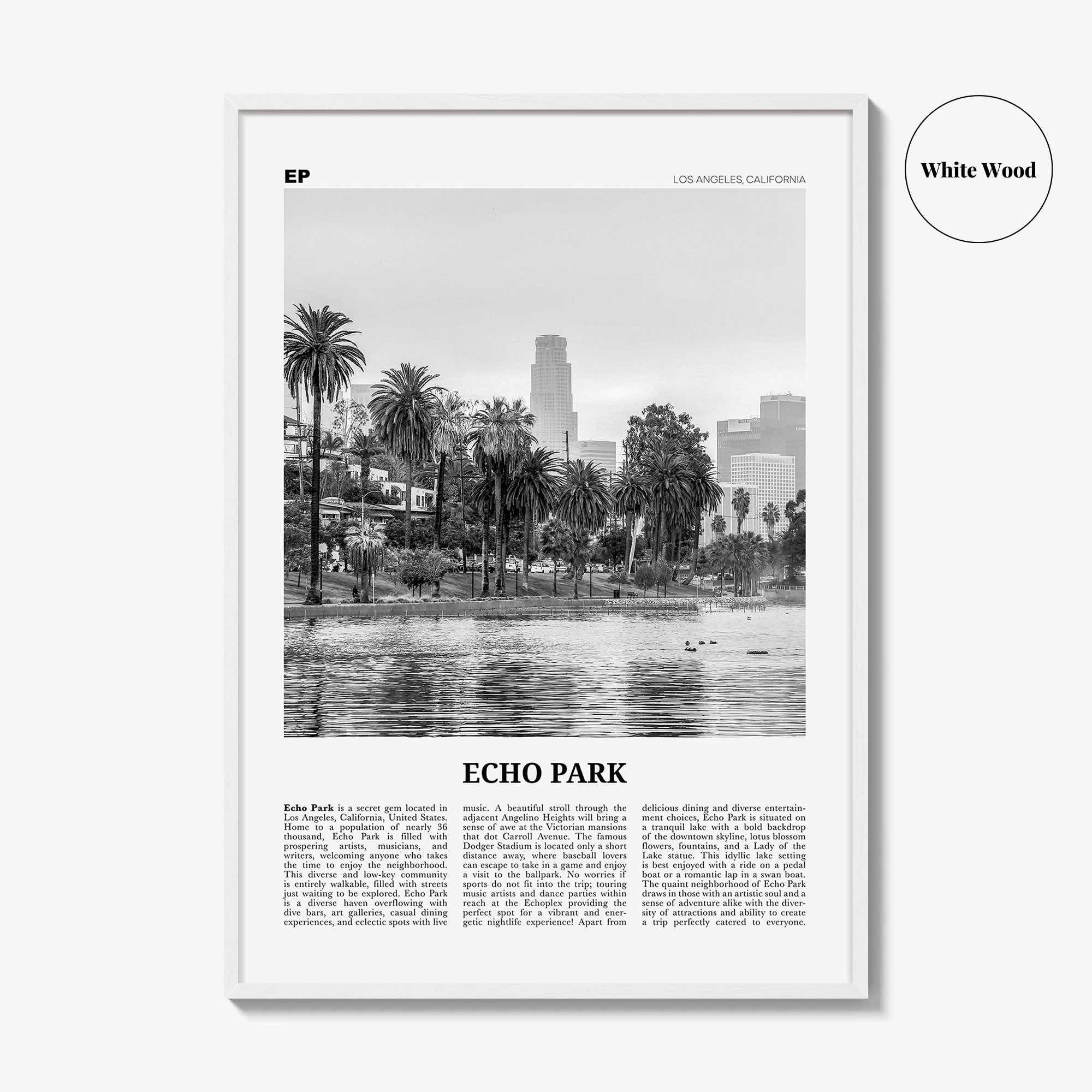 Echo Park Print Black and White No 2, Echo Park Wall Art, Echo Park Poster, Echo Park Photo, Echo Park Décor, Los Angeles, California