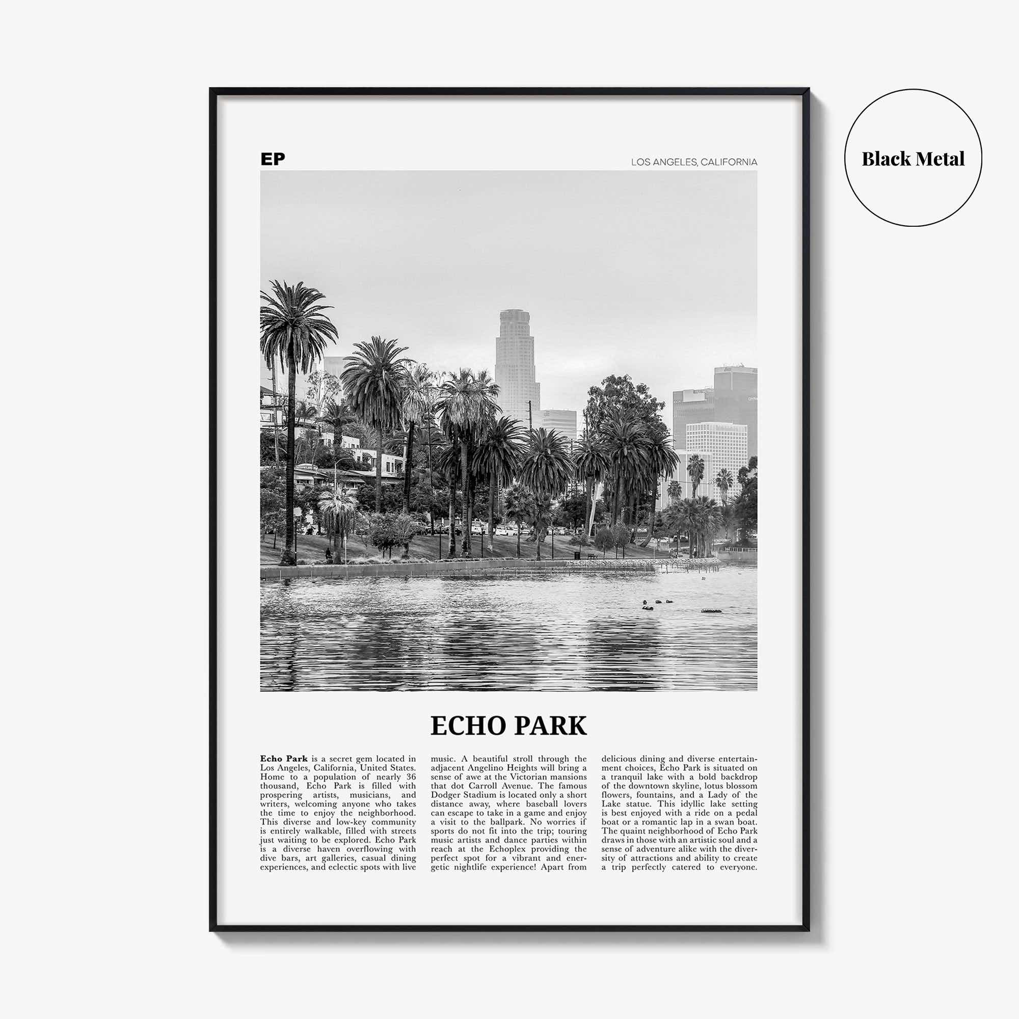 Echo Park Print Black and White No 2, Echo Park Wall Art, Echo Park Poster, Echo Park Photo, Echo Park Décor, Los Angeles, California