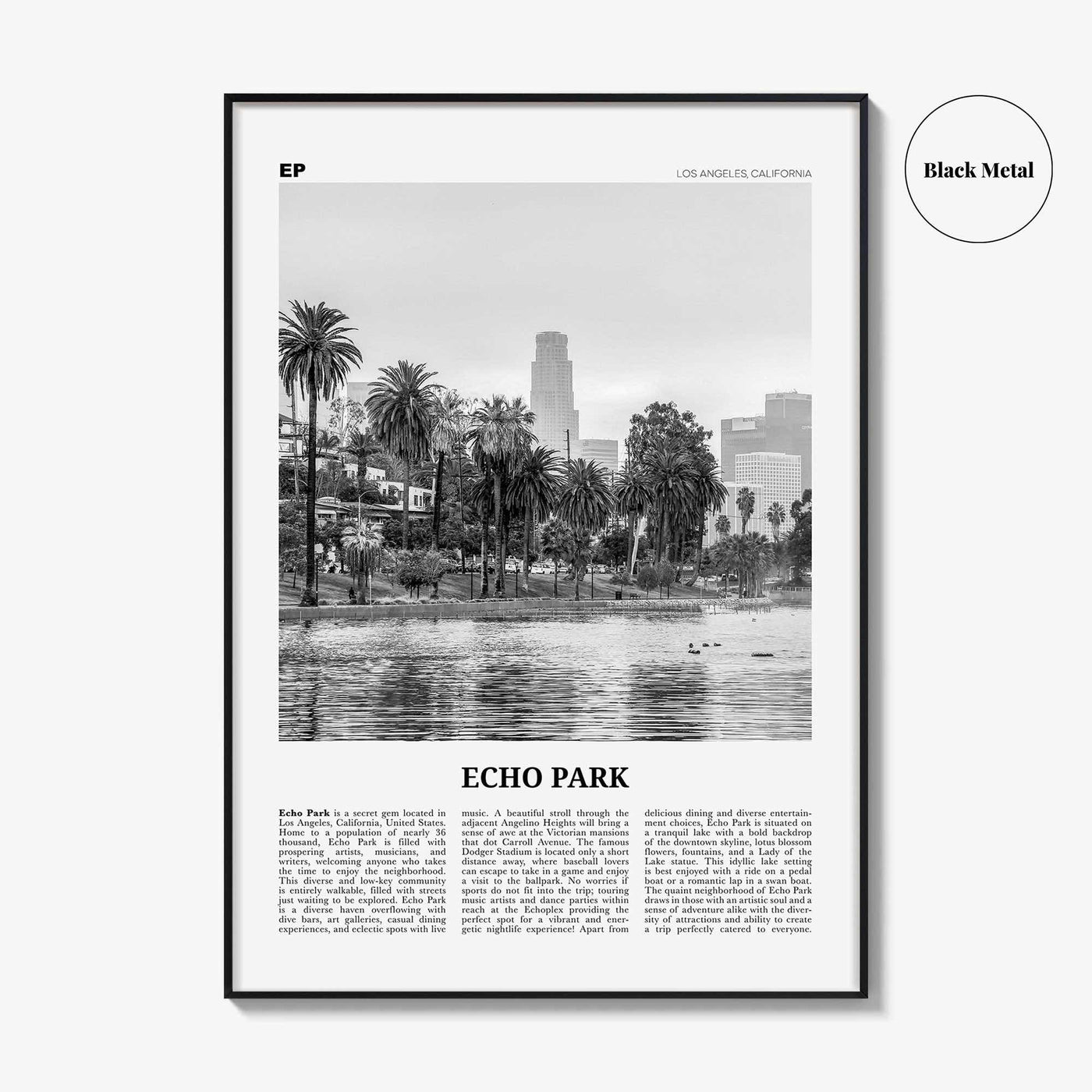 Echo Park Print Black and White No 2, Echo Park Wall Art, Echo Park Poster, Echo Park Photo, Echo Park Décor, Los Angeles, California