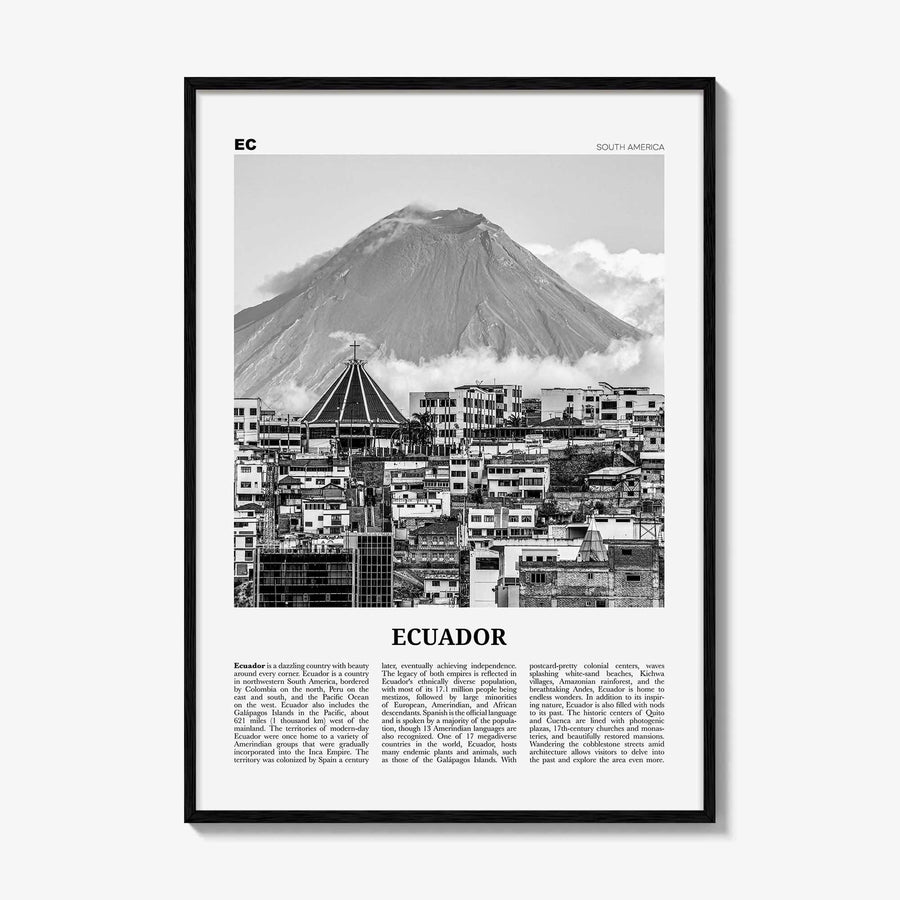 Ecuador Print Black and White No 1, Ecuador Wall Art, Ecuador Poster, Ecuador Photo, Ecuador Wall Decor, Guayaquil, Quito, South America