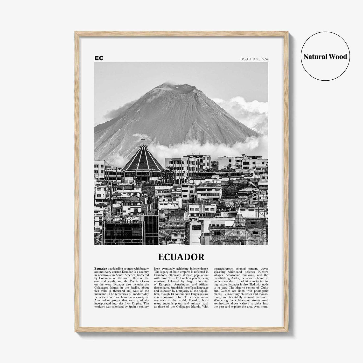 Ecuador Print Black and White No 1, Ecuador Wall Art, Ecuador Poster, Ecuador Photo, Ecuador Wall Decor, Guayaquil, Quito, South America