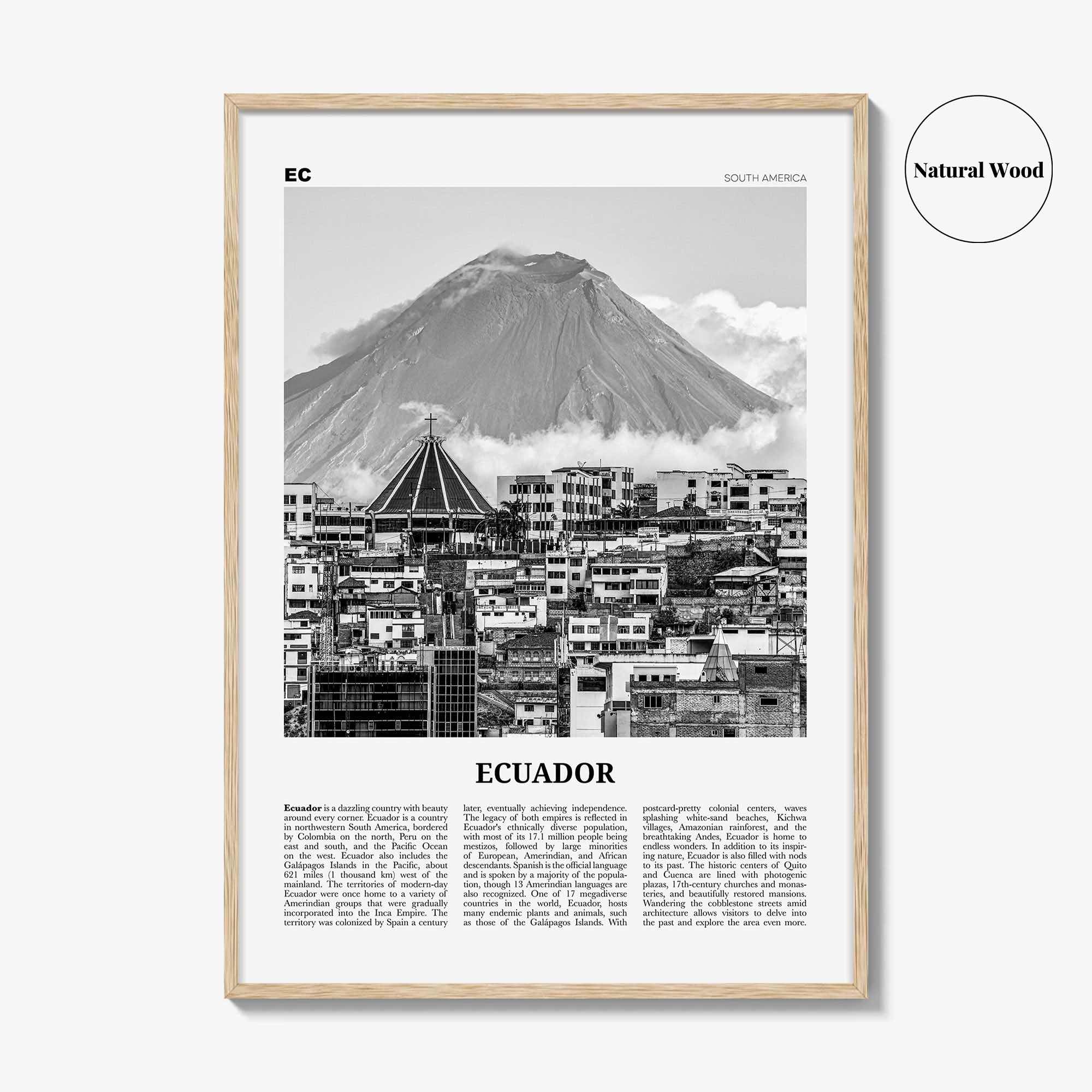 Ecuador Print Black and White No 1, Ecuador Wall Art, Ecuador Poster, Ecuador Photo, Ecuador Wall Decor, Guayaquil, Quito, South America