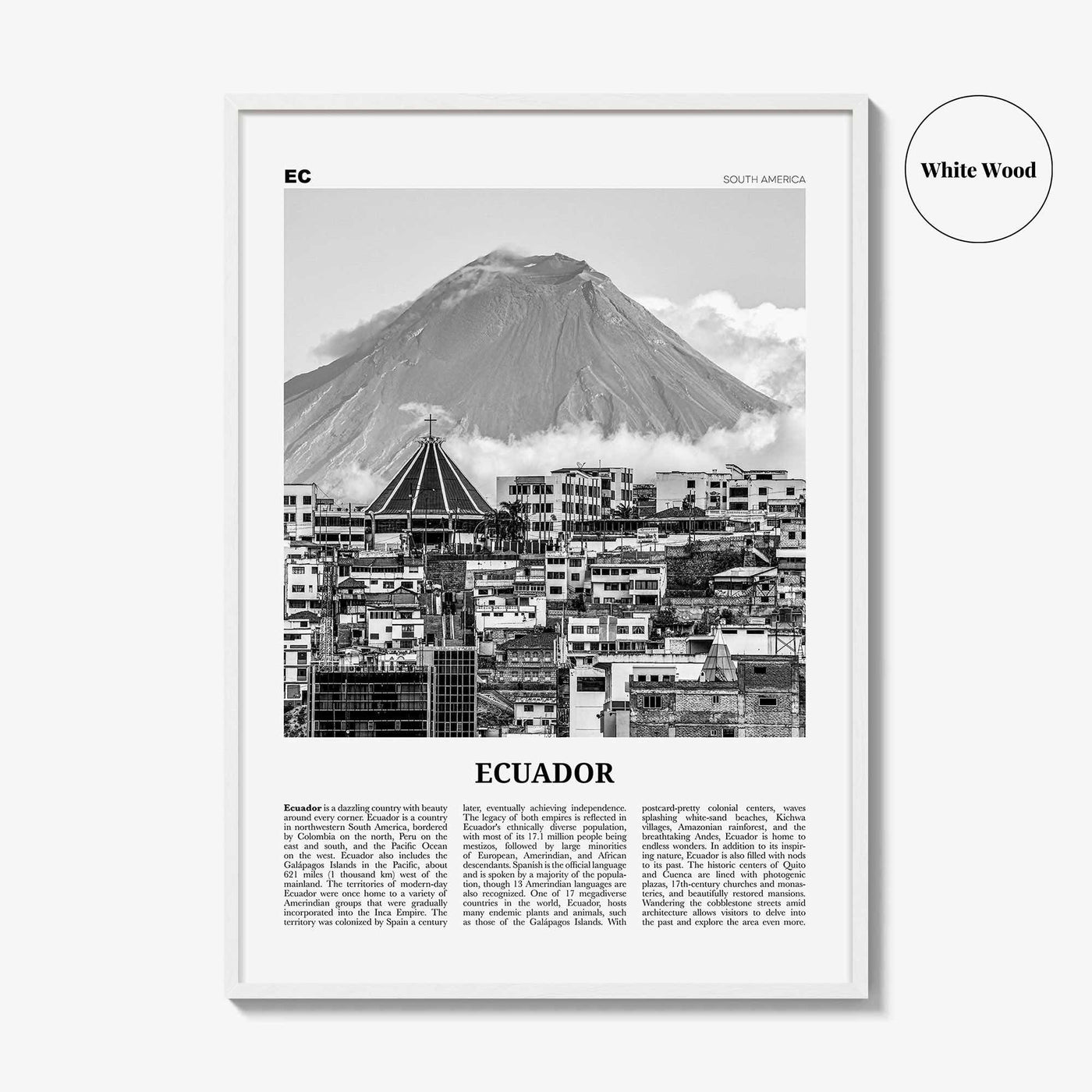 Ecuador Print Black and White No 1, Ecuador Wall Art, Ecuador Poster, Ecuador Photo, Ecuador Wall Decor, Guayaquil, Quito, South America